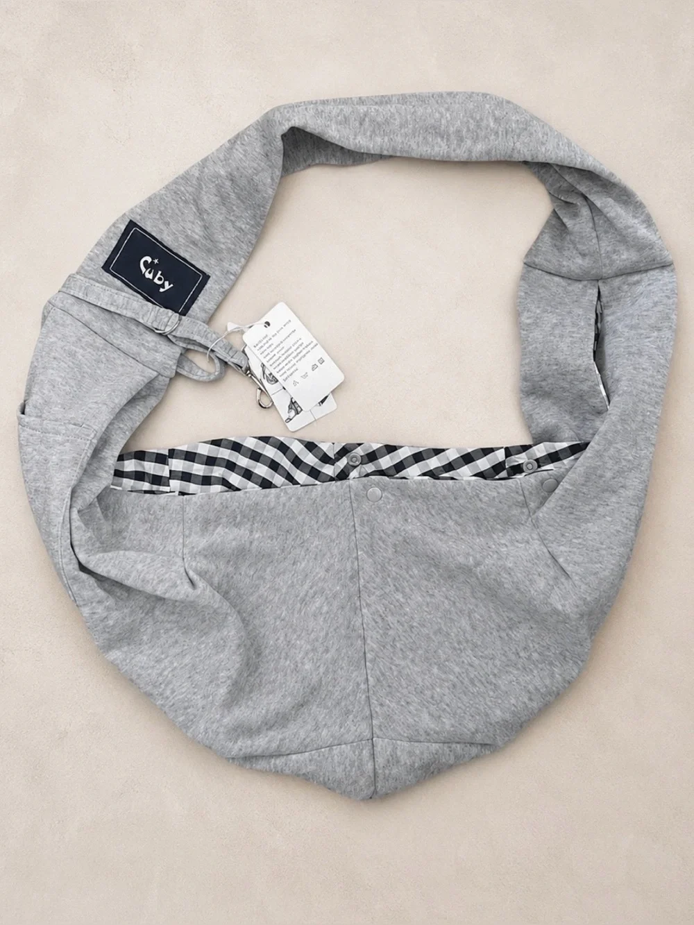Cuby Dog & Cat Sling Carrier Hands Free Reversible Gray Black & White New